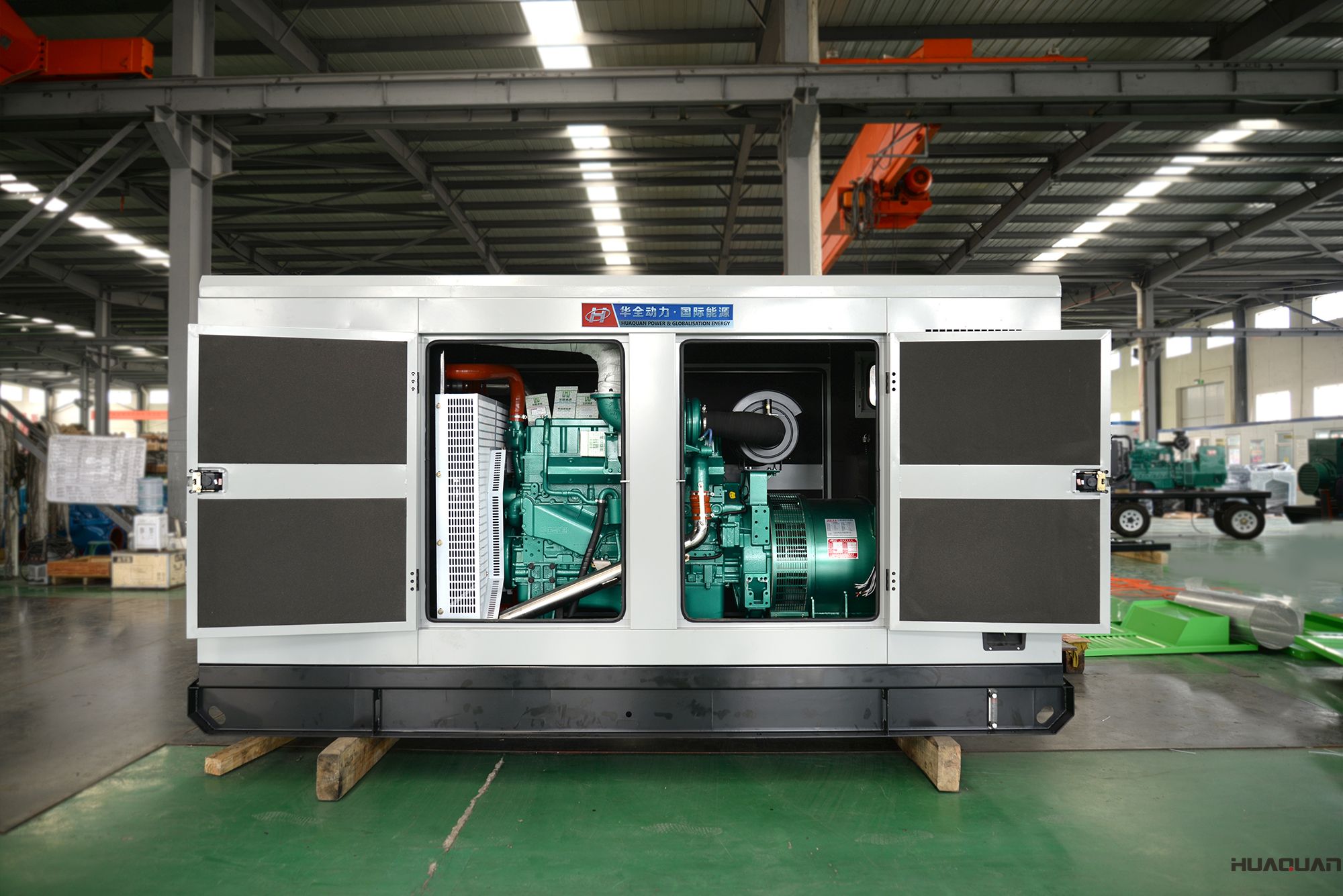 2018年4月12日華全動力250kw靜音柴油發電機組發往山東青島